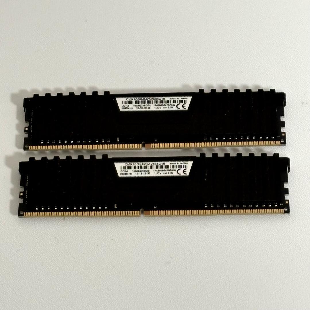 【動作確認済】Corsair DDR4-2666 16GB(8GBx2) LPX