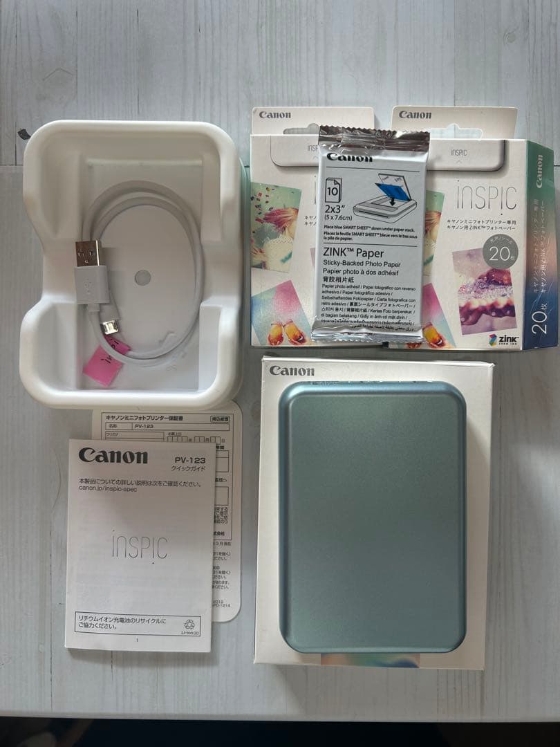 iNSPiC PV-123 ブルー ZINKペーパー 用紙39枚セット