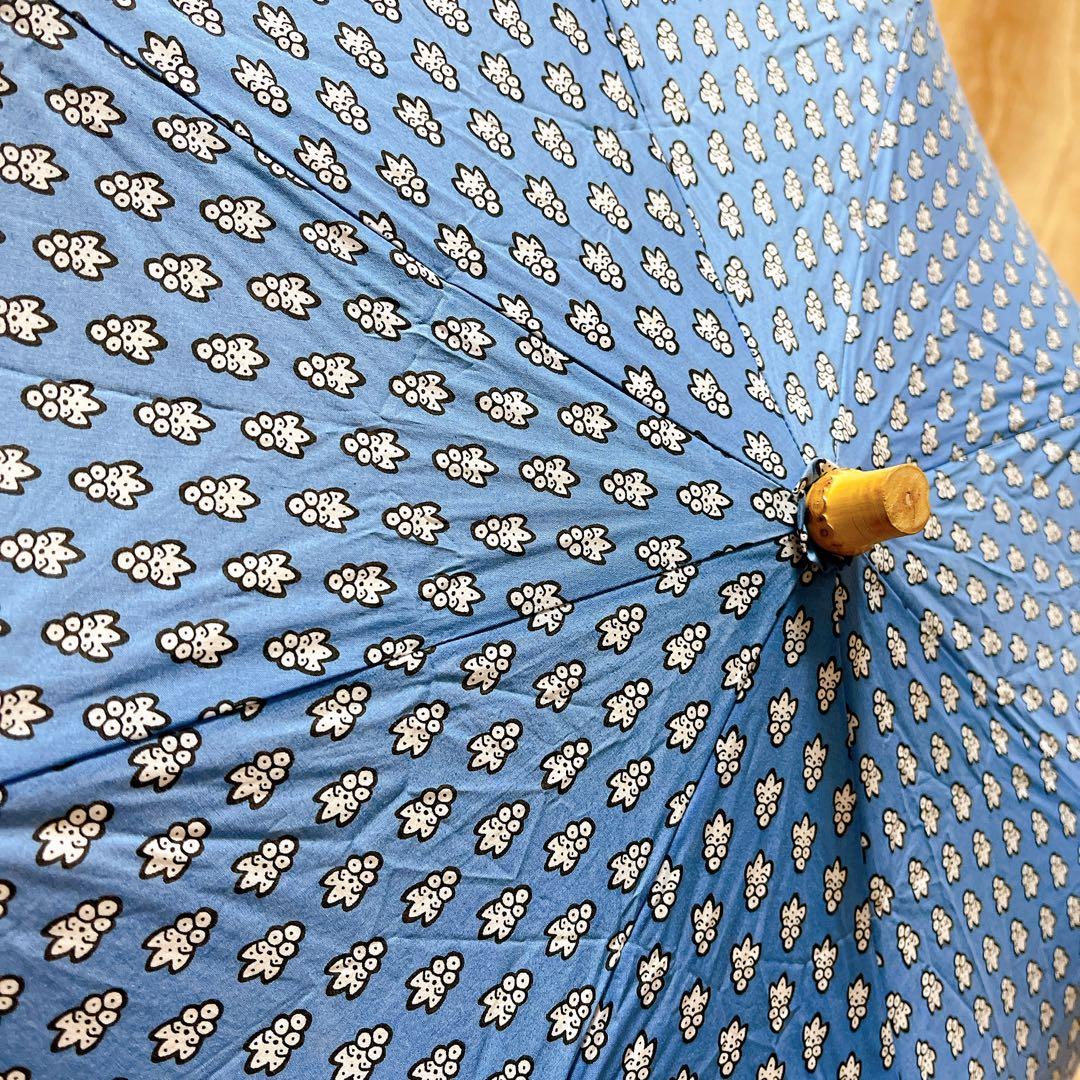 【美品】SOULEIADO 晴雨兼用 折りたたみ傘 ブルー 青