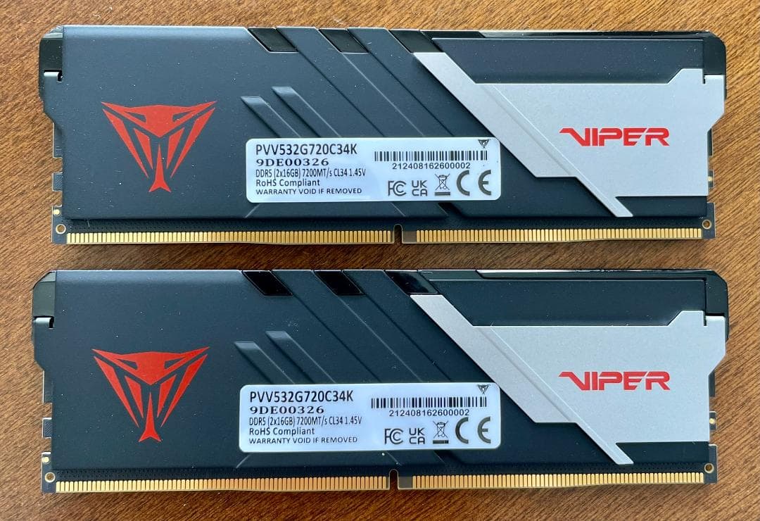 中古 Viper Venom DDR5 32GB(16GBx2) 7200 高速