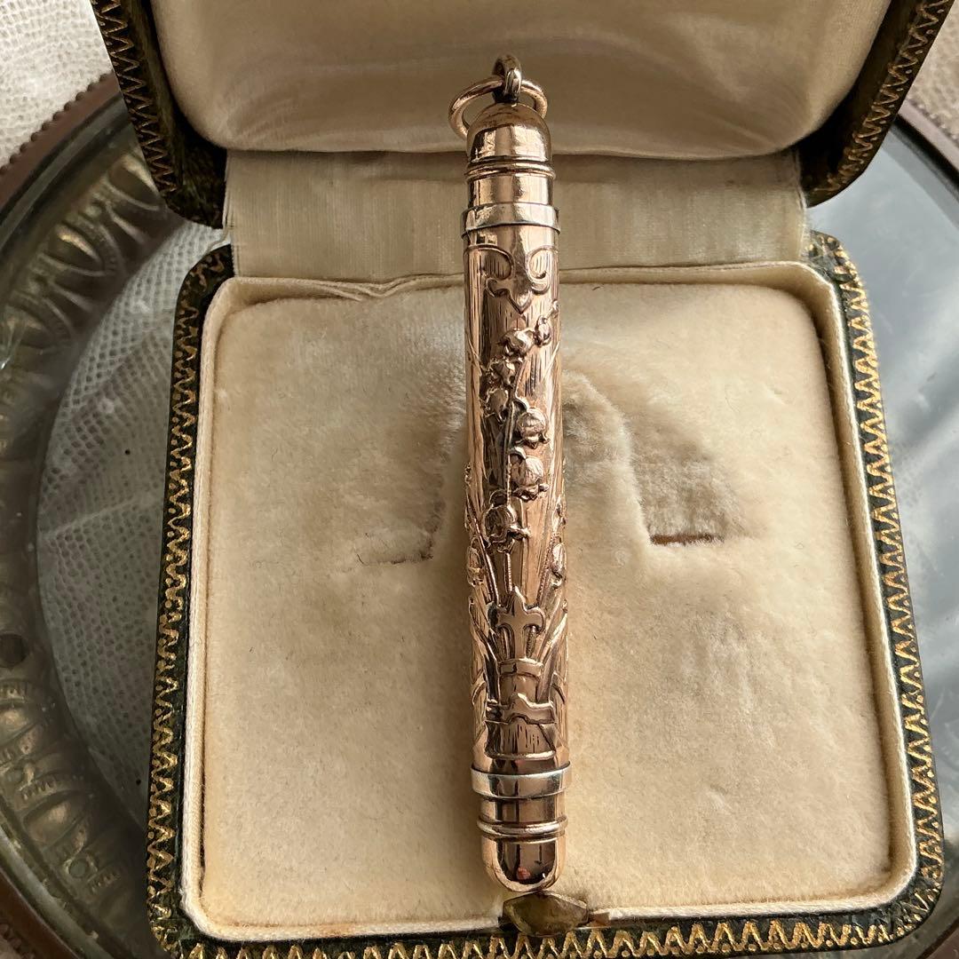 【D】フランスアンティーク　レアカラー♡　すずらん　ペンシル　ペンダント