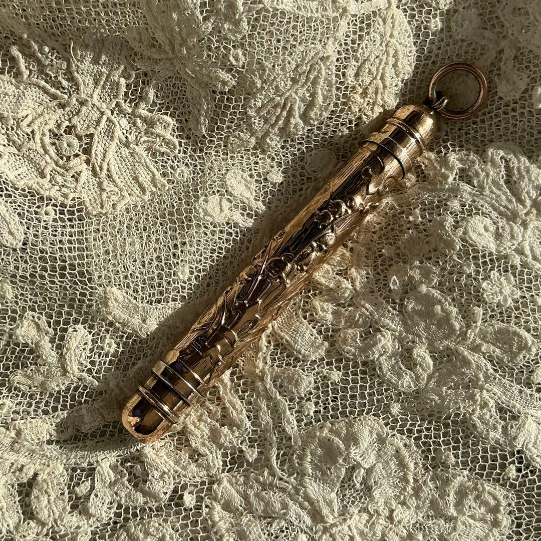 【D】フランスアンティーク　レアカラー♡　すずらん　ペンシル　ペンダント