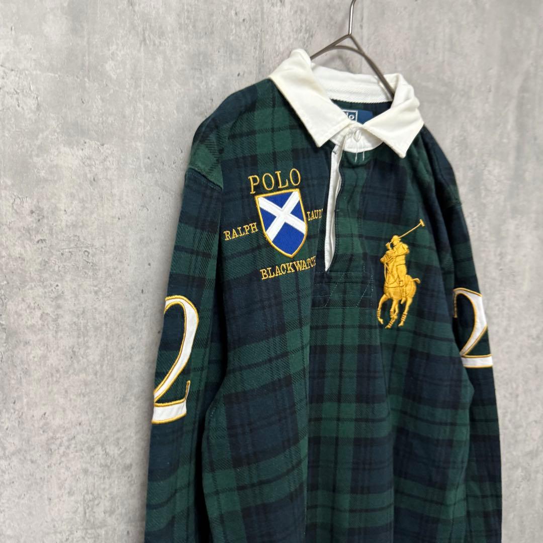 # POLO ポロ ラルフローレン ラガーシャツ 長袖ポロシャツ M チェック