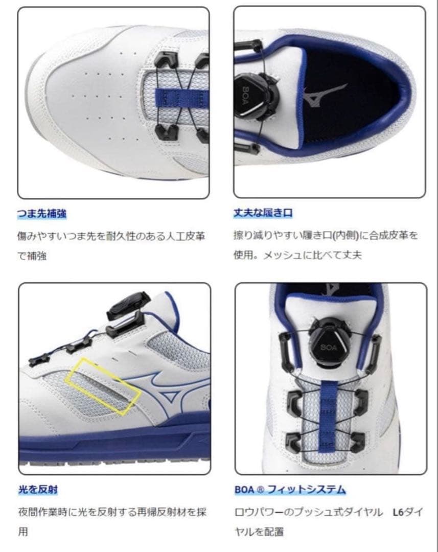 【新品未使用】　Mizuno BOAスポーツシューズ ホワイト/ブルー