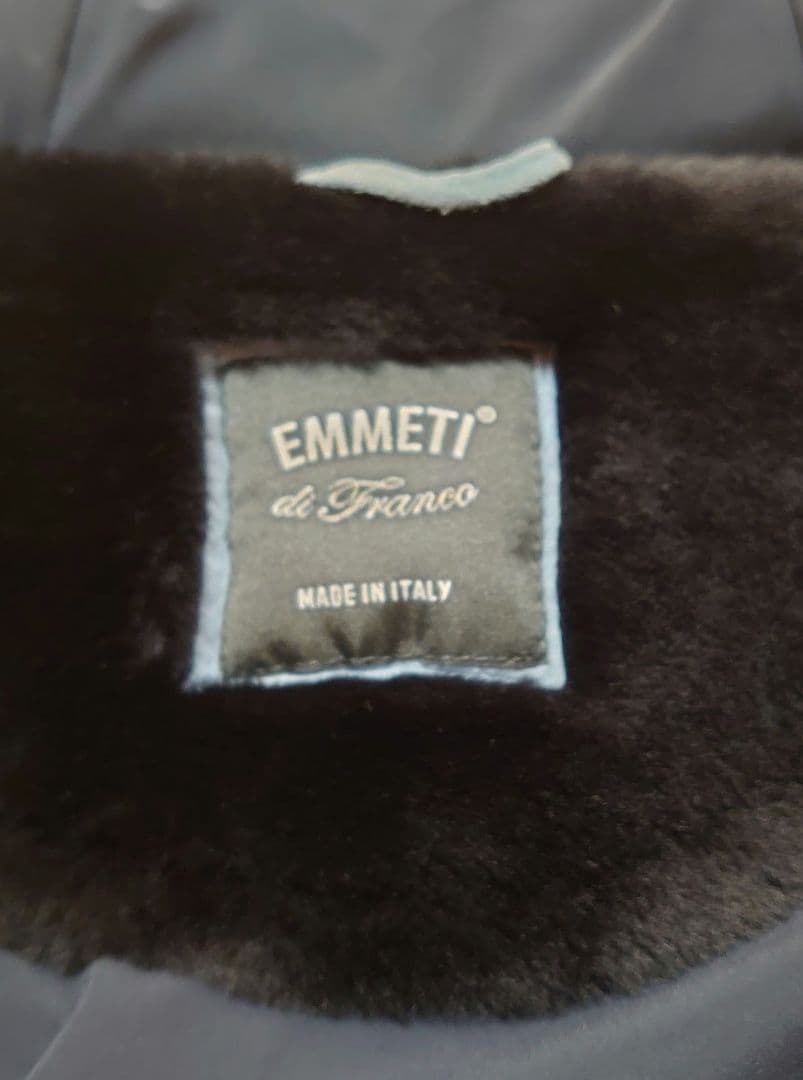 エンメティ GART 48 紺 ダウン ムートン スエード ジャケット