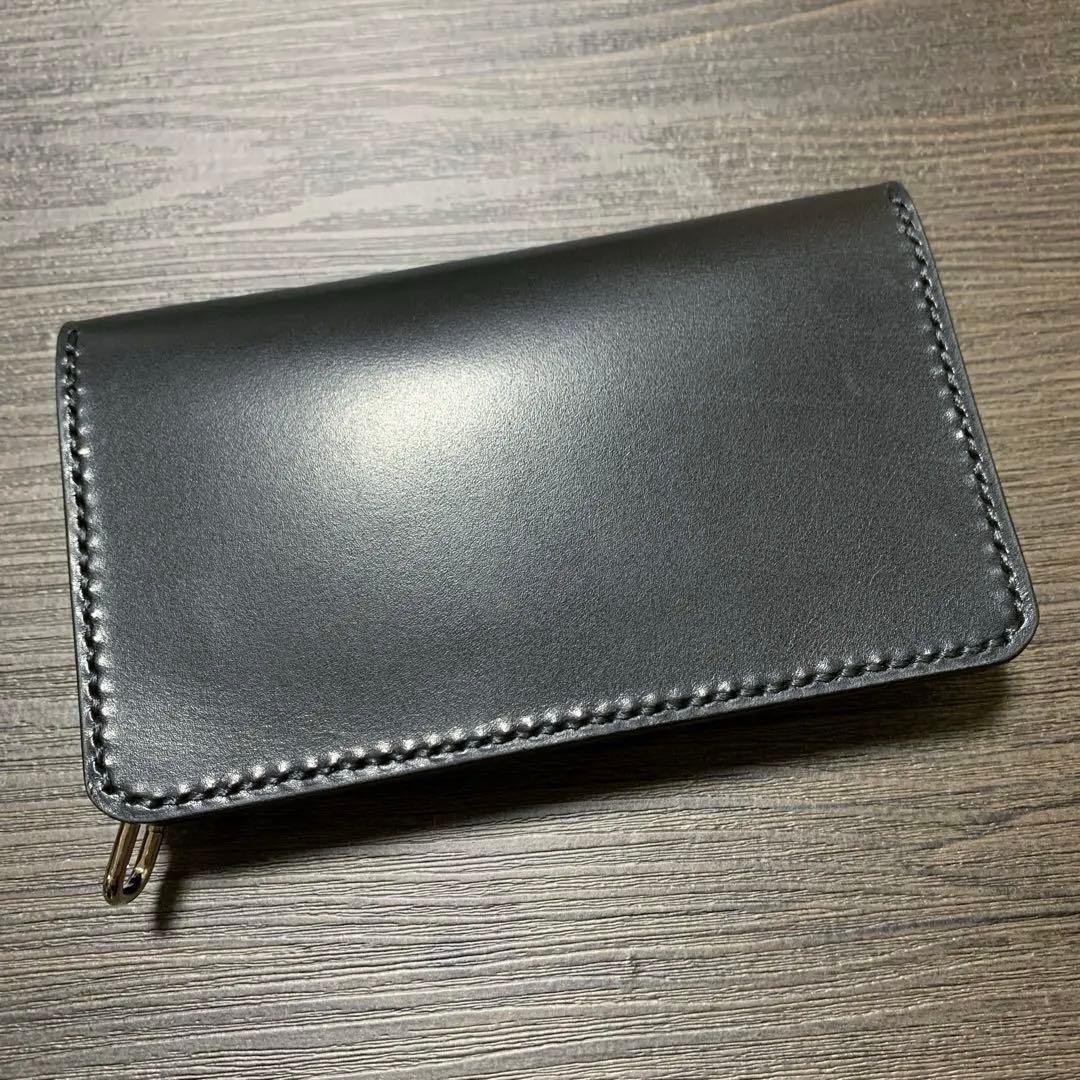 トラッカーウォレット　ミドル　ヌメ革　スタッズ　レザークラフト