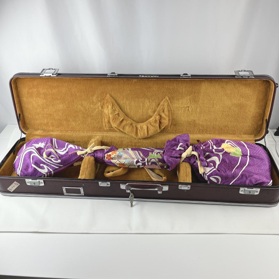 美品☘️ 三味線　紅木　トチ入り　中棹　約2.6cm　東さわり　ハードケース付