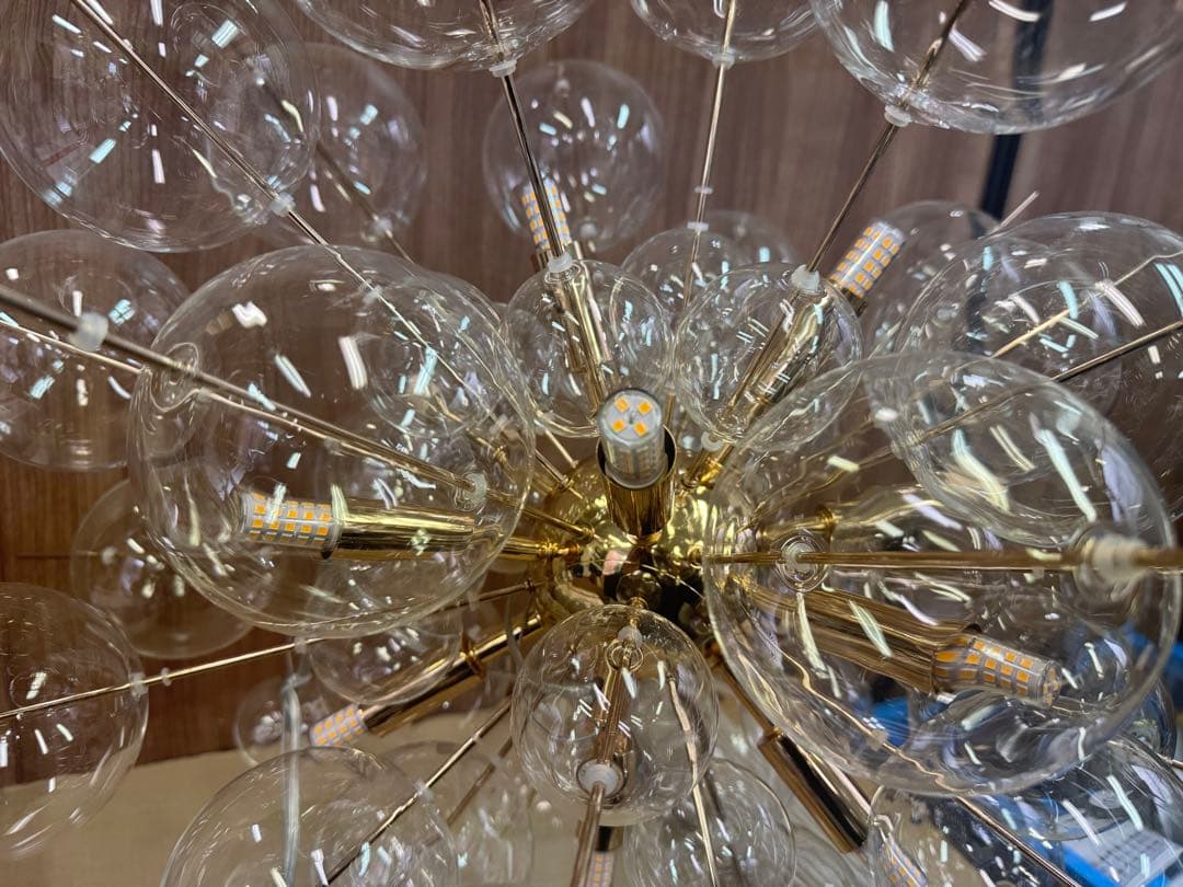 ⭐︎バブルシャンデリア モダンシャンデリア クリアゴールド