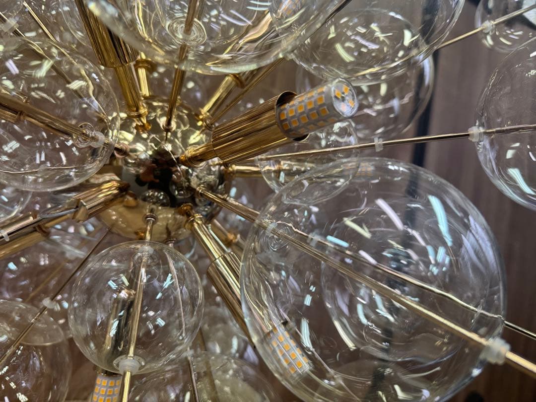 ⭐︎バブルシャンデリア モダンシャンデリア クリアゴールド