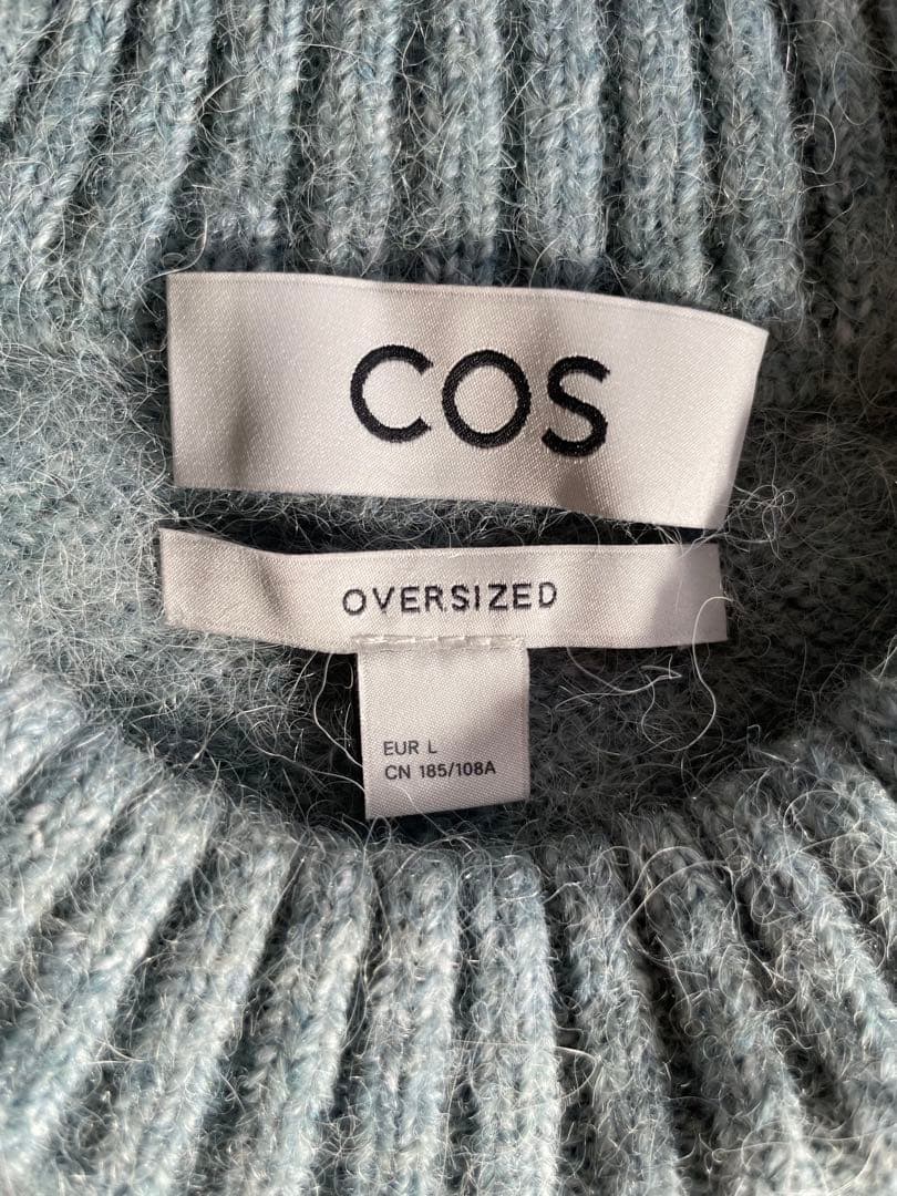 COS オーバーサイズ アルパカセーター EUR L ライトブルー