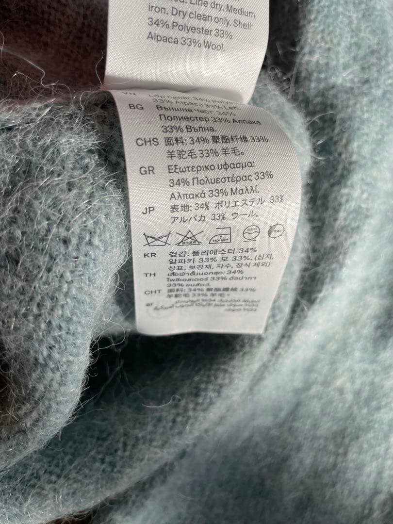 COS オーバーサイズ アルパカセーター EUR L ライトブルー