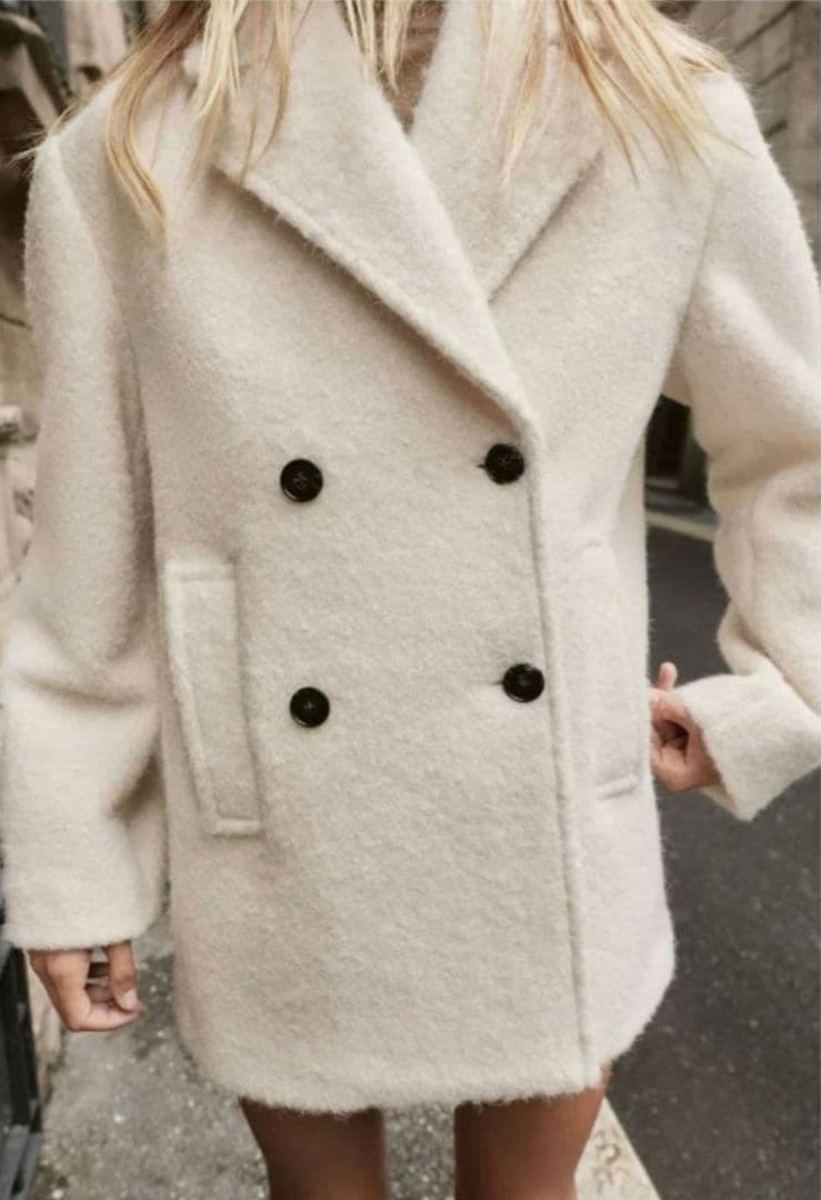 25日までの出品　ブークレダブルブレストミディ丈コート　ZARA コート　XS