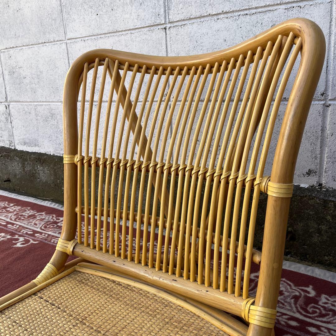 美品 高品質◾️AUSTER製 籐ラタン 座椅子 ナチュラル天然素材