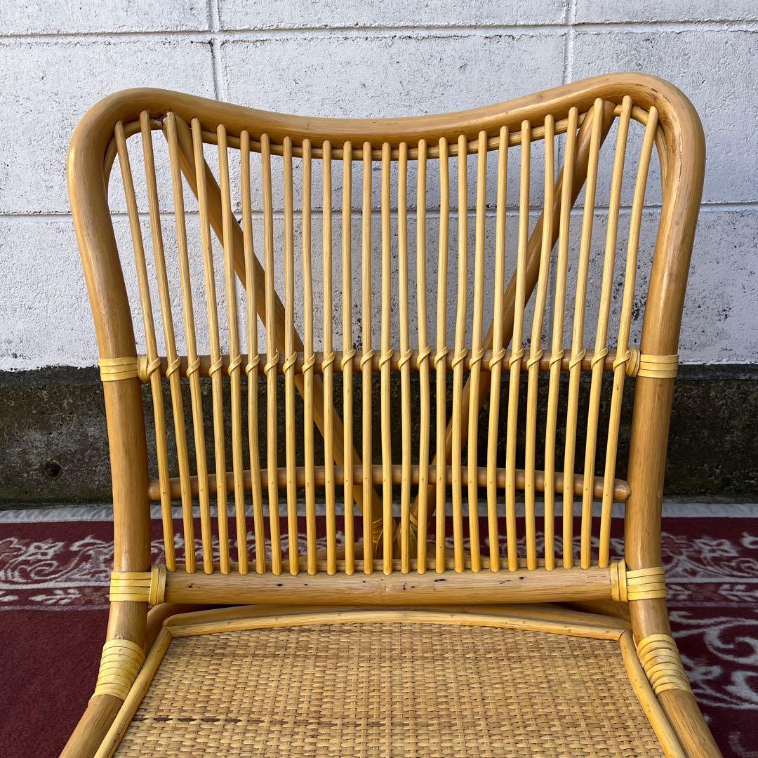 美品 高品質◾️AUSTER製 籐ラタン 座椅子 ナチュラル天然素材