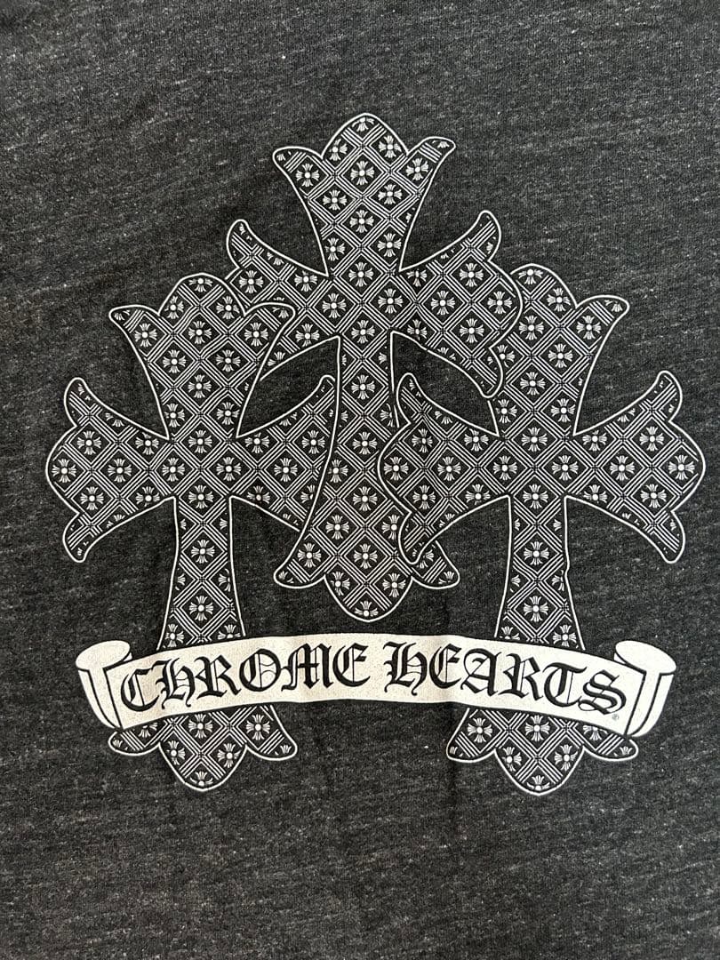 【格安】CHROME HEARTS ダークグレー Vネック Tシャツ