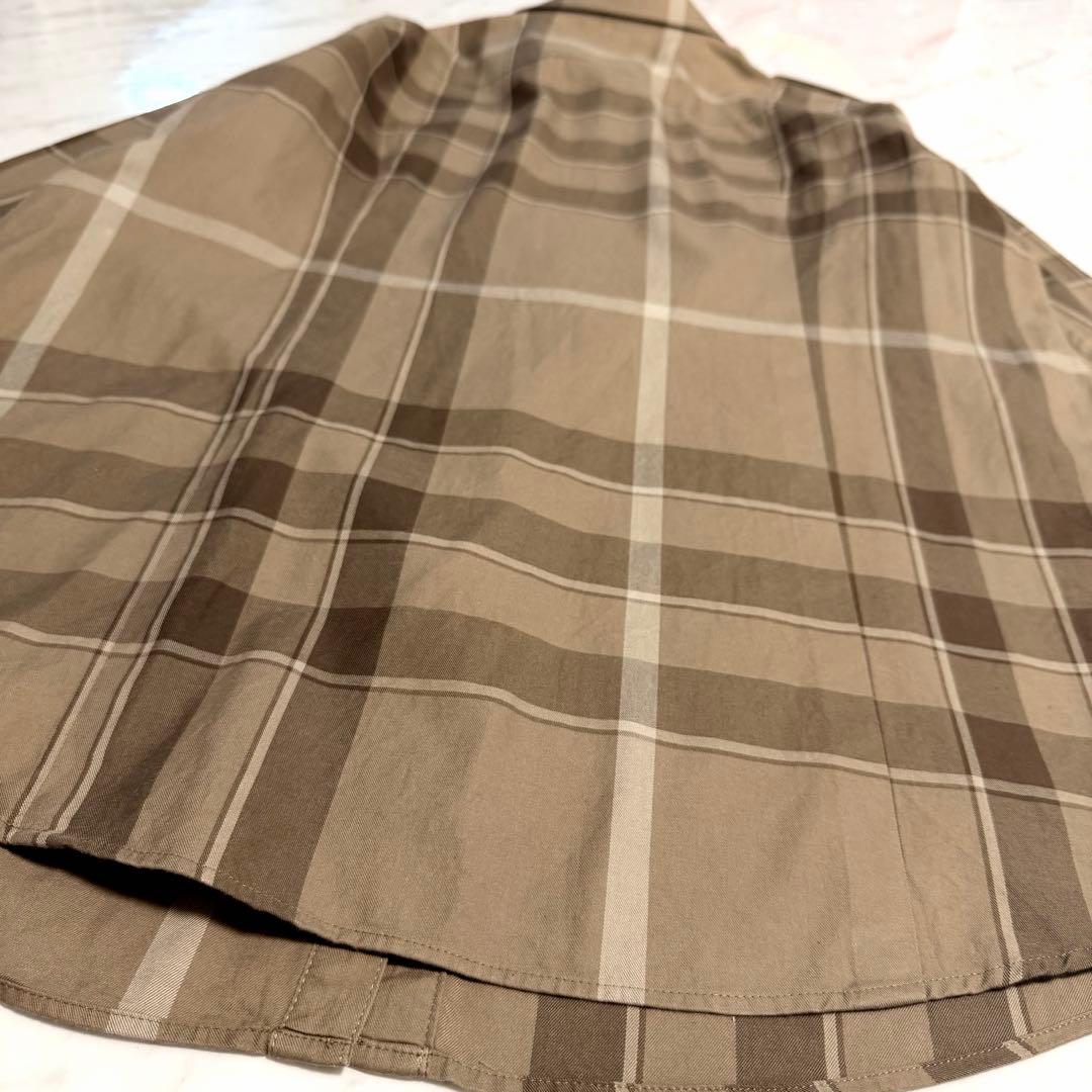 【美品】バーバリーロンドン メガチェック柄 長袖 シャツ 46 大きいサイズ 茶
