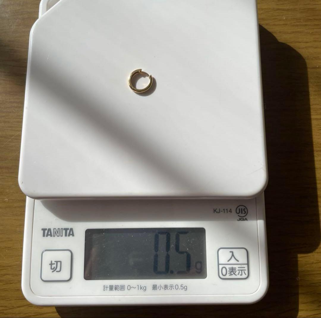 K18 ピアス　片耳　フープピアス　ゴールド　18金　ピアス