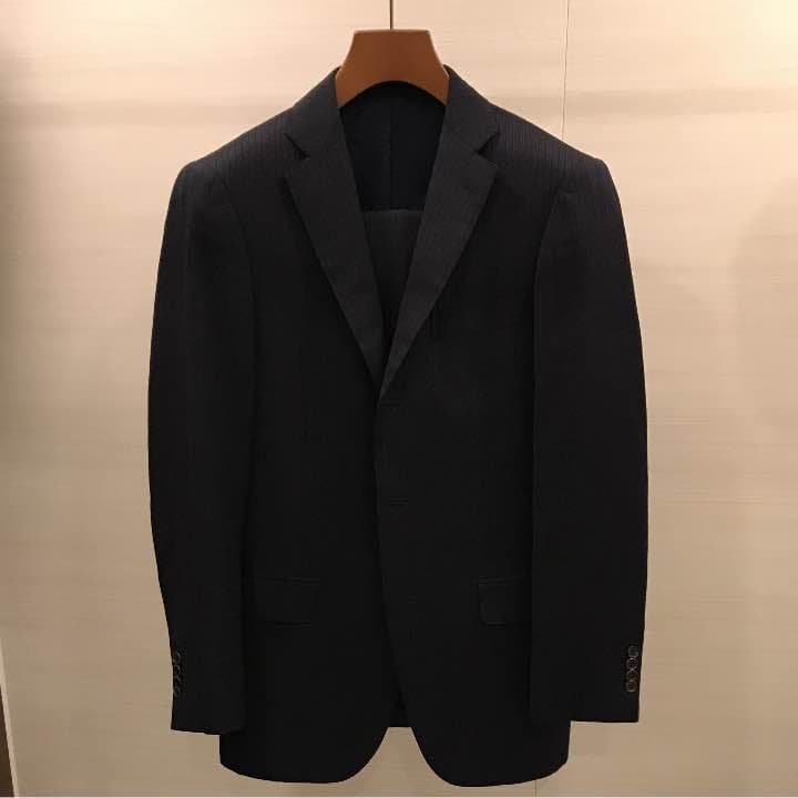 RING JACKET スーツ ネイビー シャドーストライプ 44
