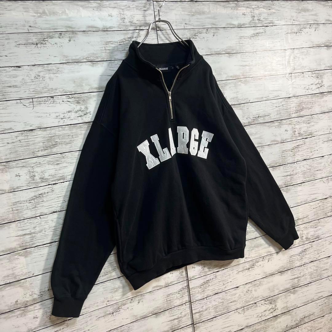【美品】XLARGE ハーフジップ アーチロゴ L
