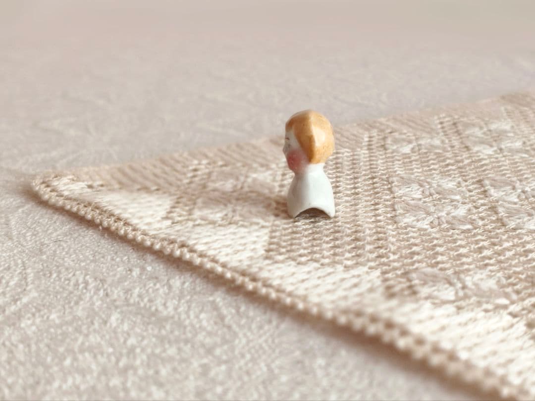 * vintage doll's head ୨୧ ブロンスの髪チャイナヘッドさん