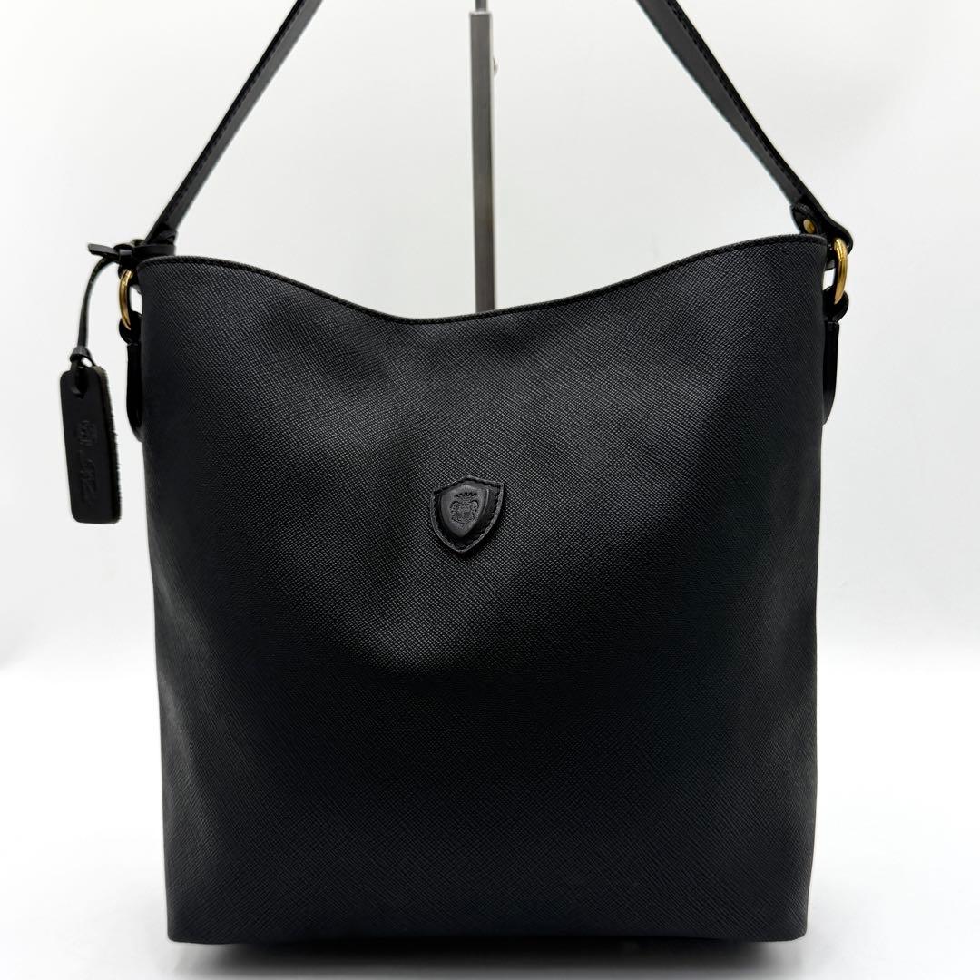 【極美品】フェリージ ハンドバッグ バケットバッグ レザー ブラック 20-73