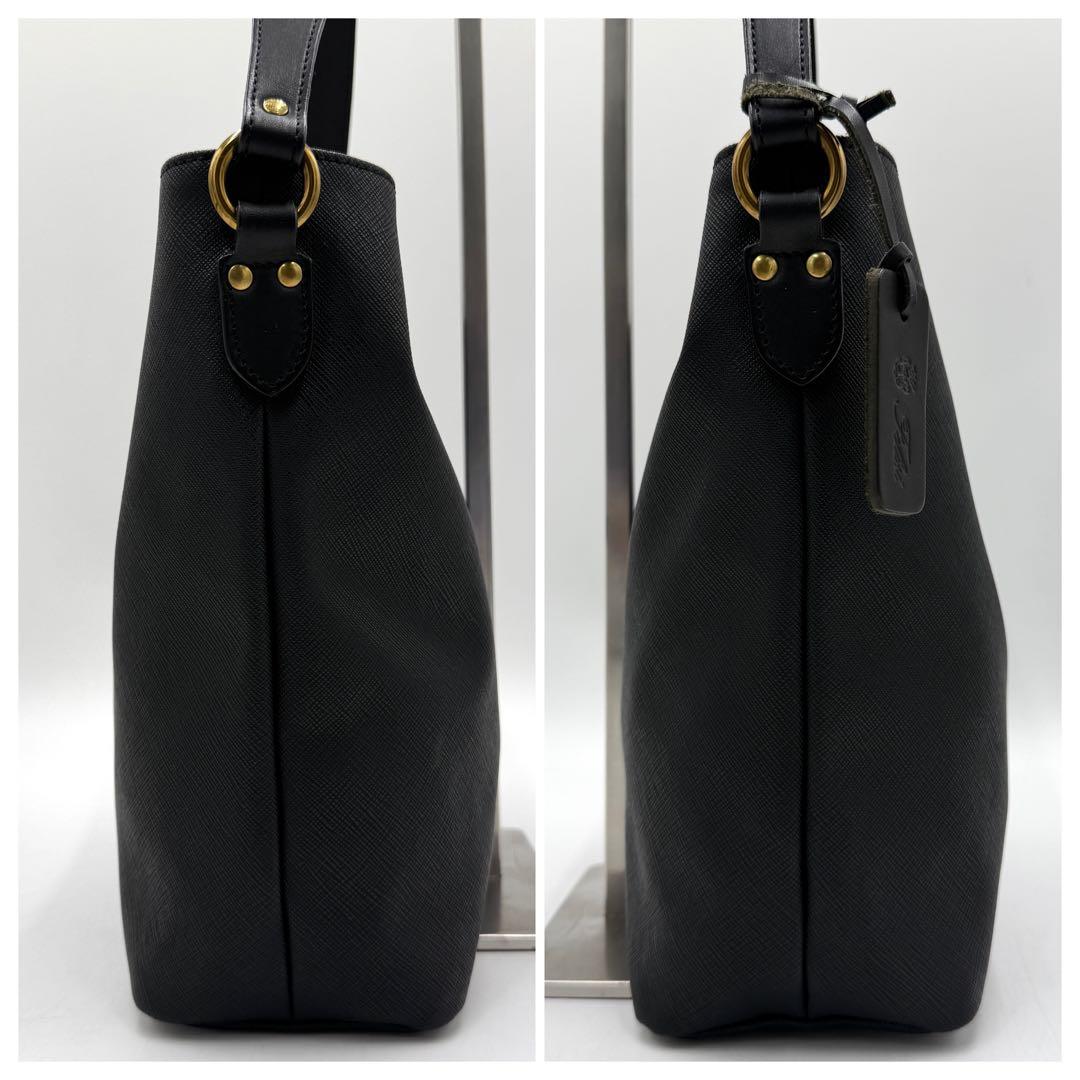 【極美品】フェリージ ハンドバッグ バケットバッグ レザー ブラック 20-73