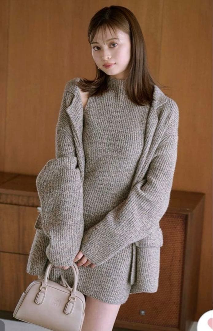 snidel ニットジャケット•ミニニットワンピースSET