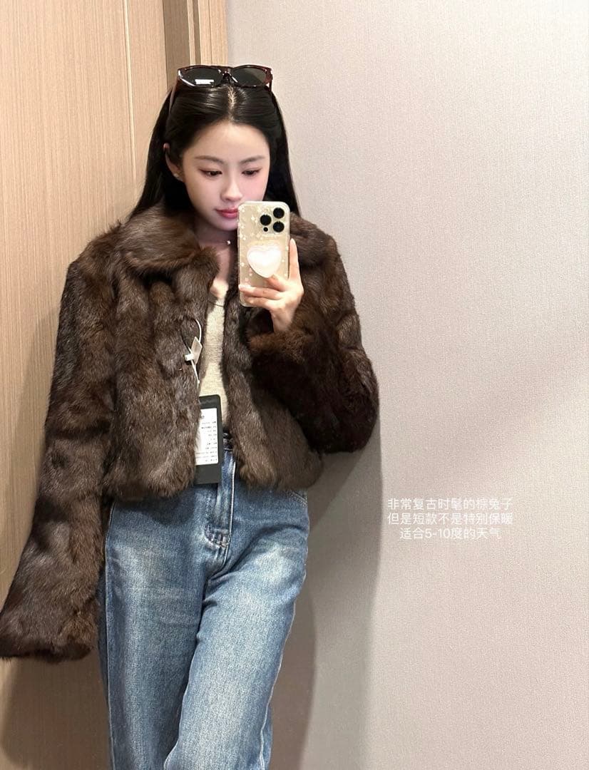 リアルラビットファーショートコート