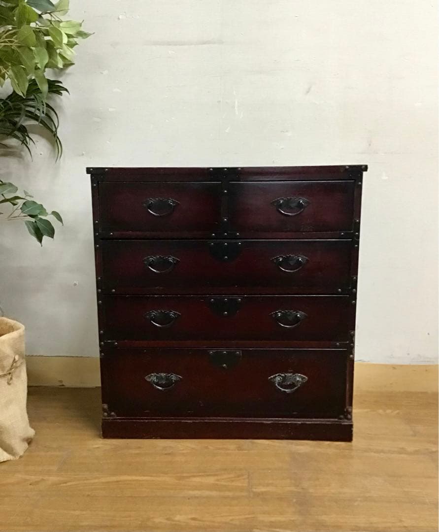 管253☆時代箪笥☆民芸調家具☆レトロチェスト