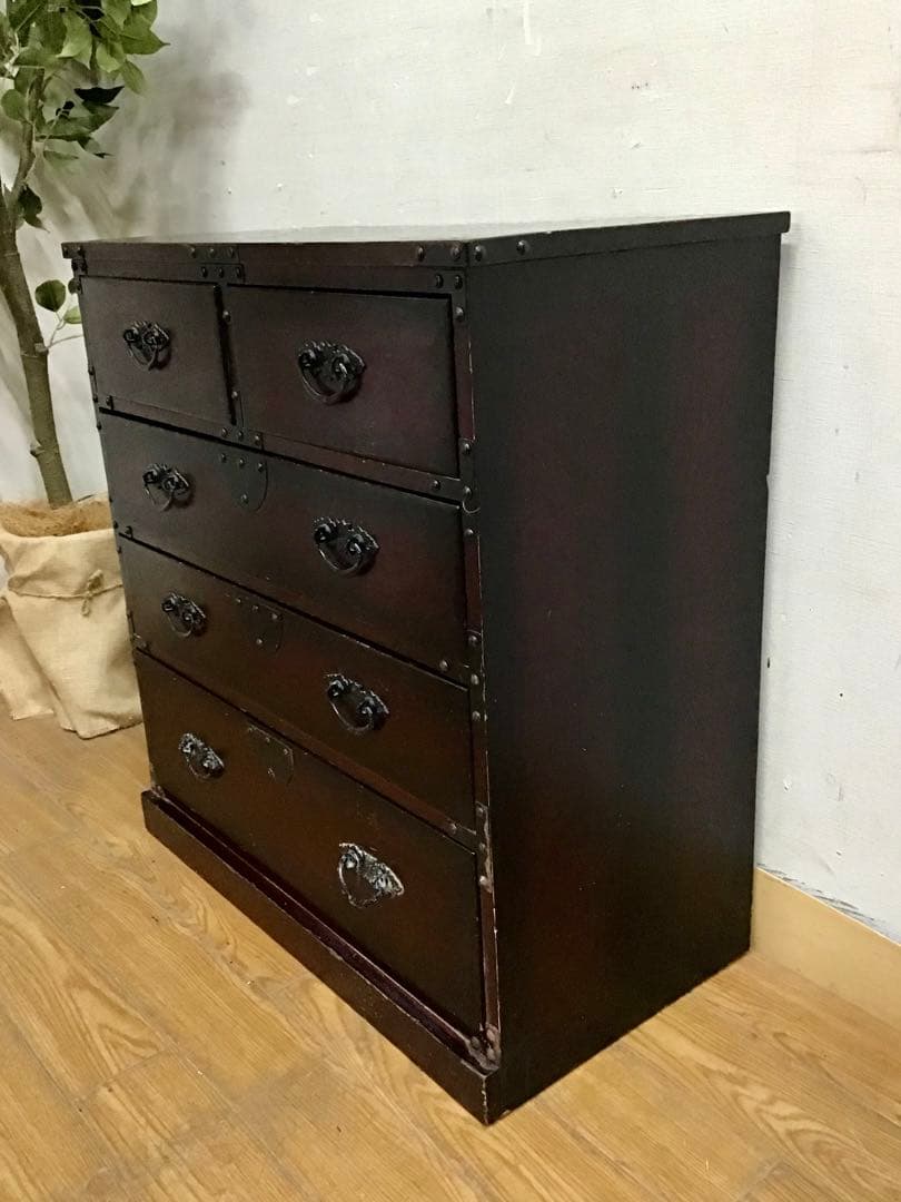 管253☆時代箪笥☆民芸調家具☆レトロチェスト