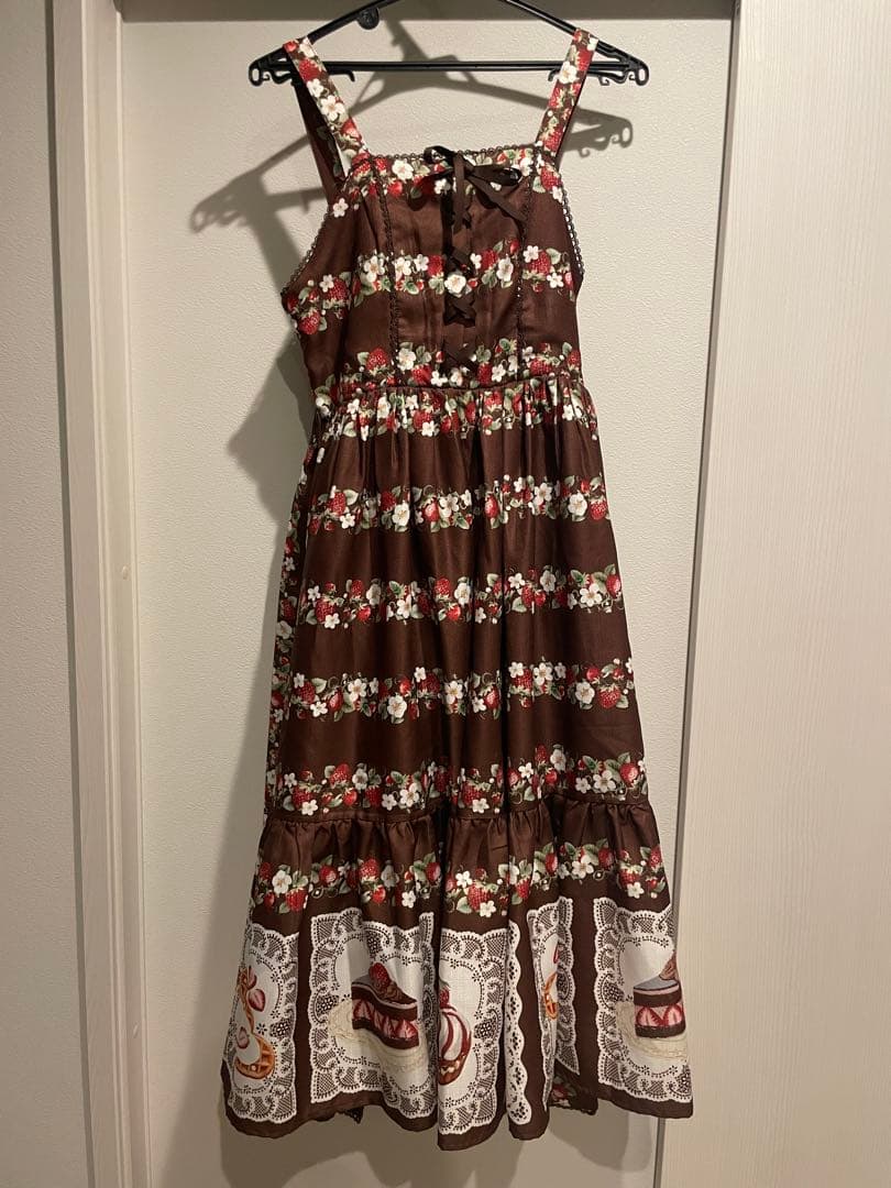 Chalmiereベイクドベリーロング丈ジャンスカ　ヘッドドレスセット