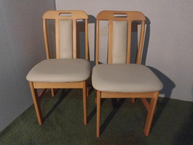 送料無料★高級シンプルダイニングチェア２脚セット【ナチュラル】