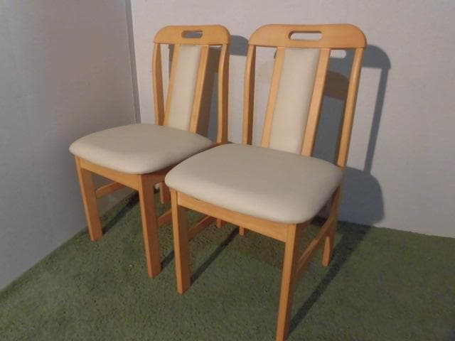 送料無料★高級シンプルダイニングチェア２脚セット【ナチュラル】