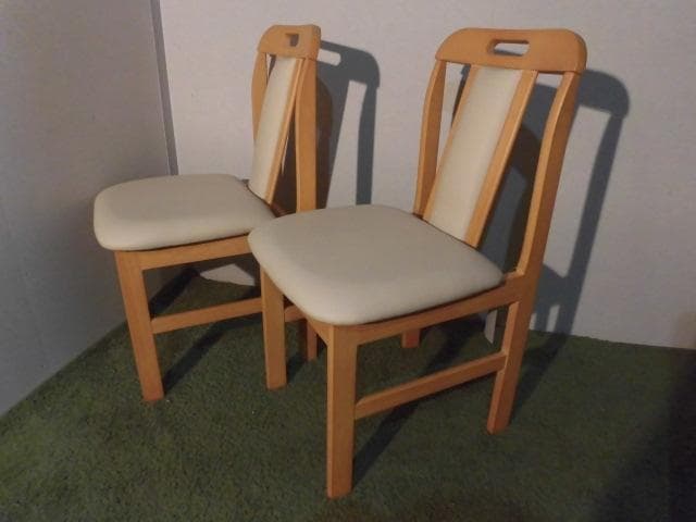 送料無料★高級シンプルダイニングチェア２脚セット【ナチュラル】