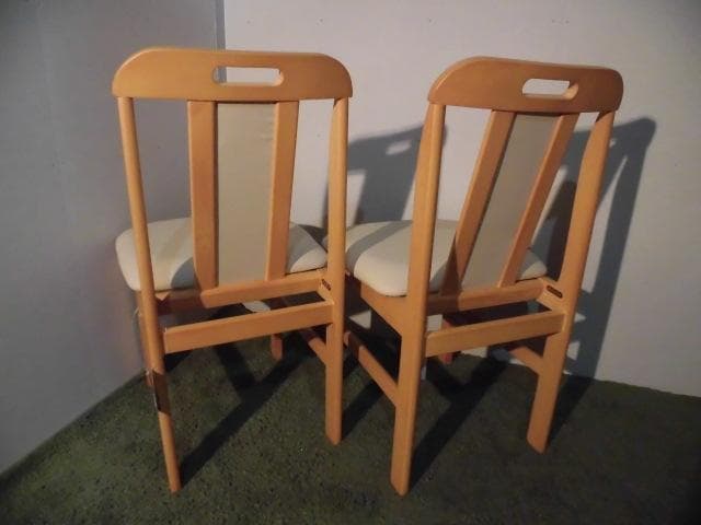 送料無料★高級シンプルダイニングチェア２脚セット【ナチュラル】