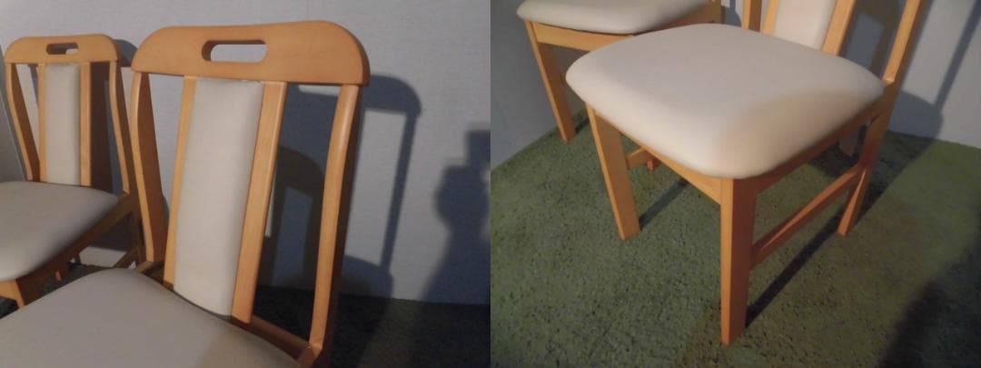 送料無料★高級シンプルダイニングチェア２脚セット【ナチュラル】