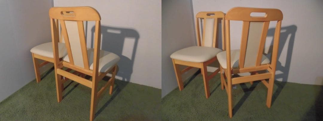 送料無料★高級シンプルダイニングチェア２脚セット【ナチュラル】