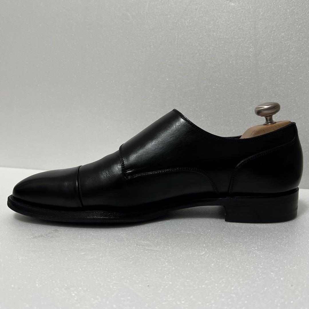極美品✨️シェットランドフォックス 革靴 ダブルモンク ストラップ 黒 ストレート