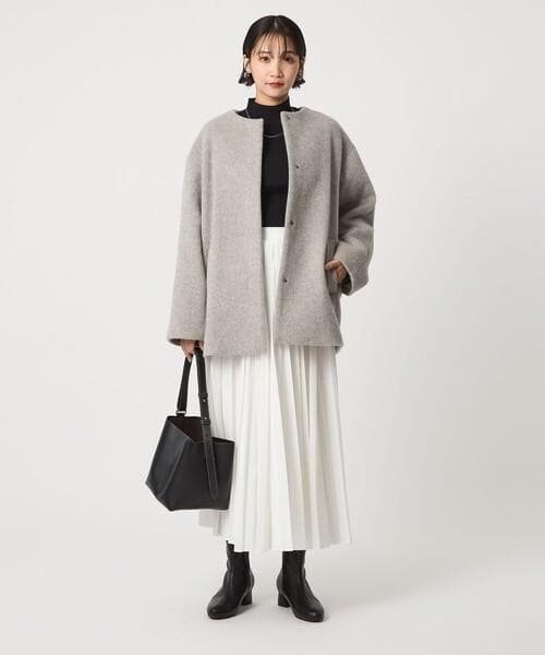 green label relaxing アンゴラビーバー ノーカラー コート