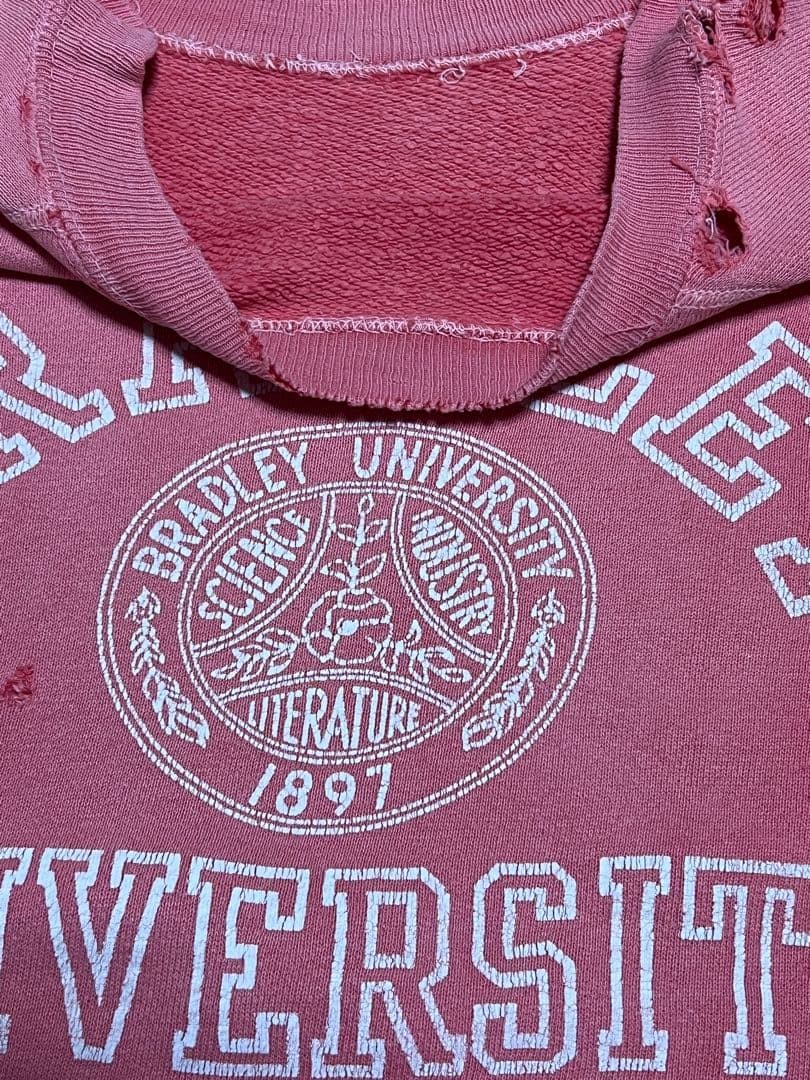 60s BRADLEY UNIVERSITY 3段プリント ビンテージ ラグラン