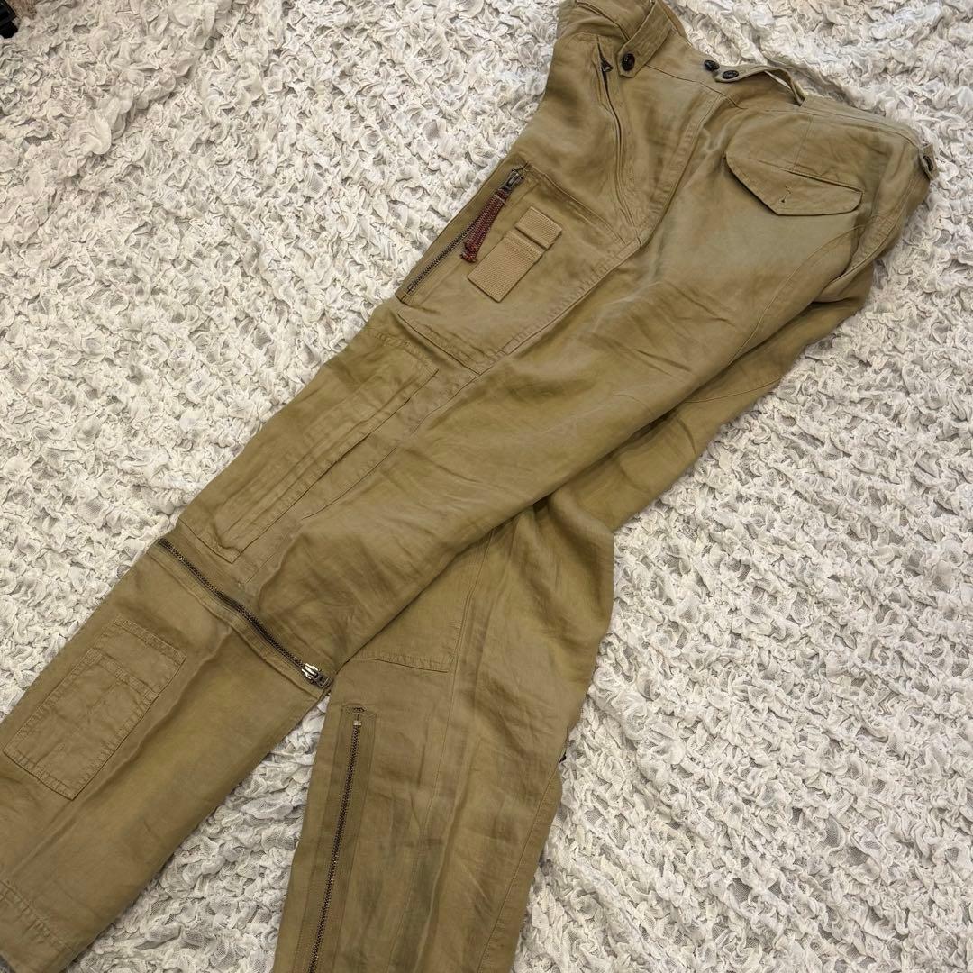 90s【ポロ ラルフローレン】 パラシュート カーゴパンツ リネン 32