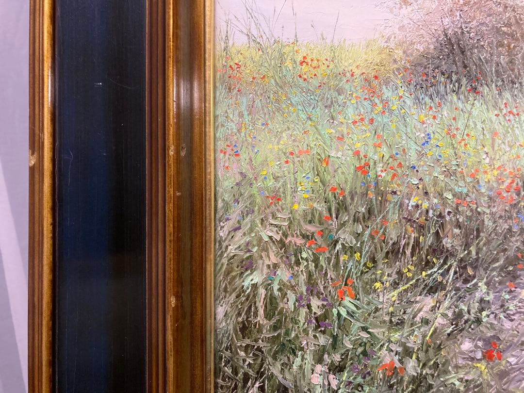 油彩 肉筆(仮)山路にて 【J C Cubaynes】フランス人作家 印象派風