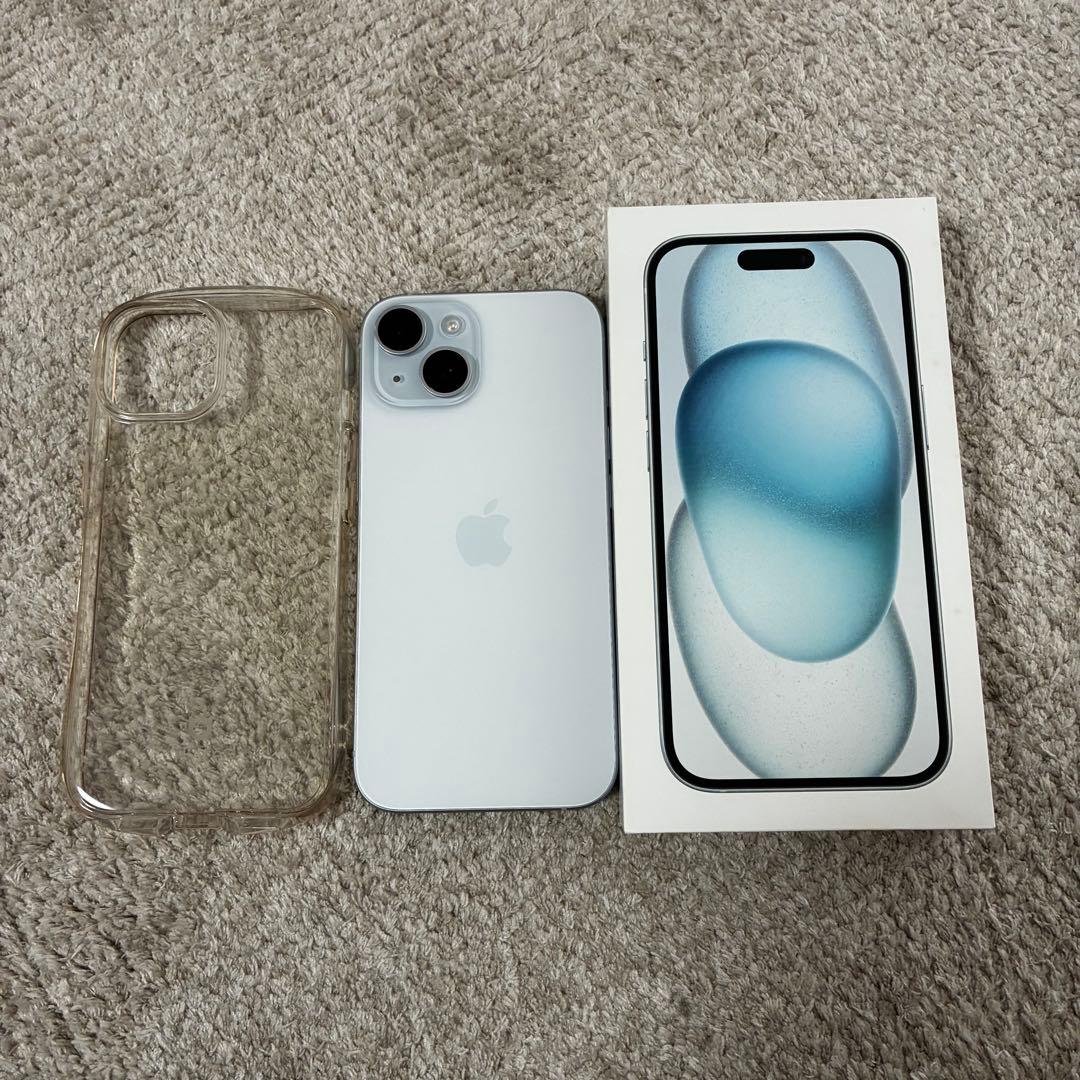 Apple iPhone15 125GB ブルー　ケース付