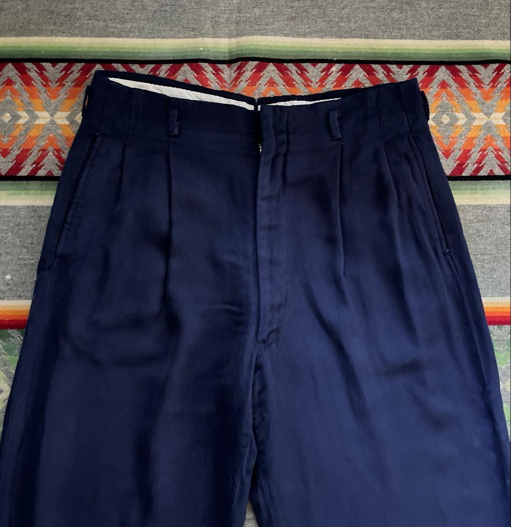 50s レーヨン ギャバジン スラックス ナス紺 ロカビリー ヴィンテージ