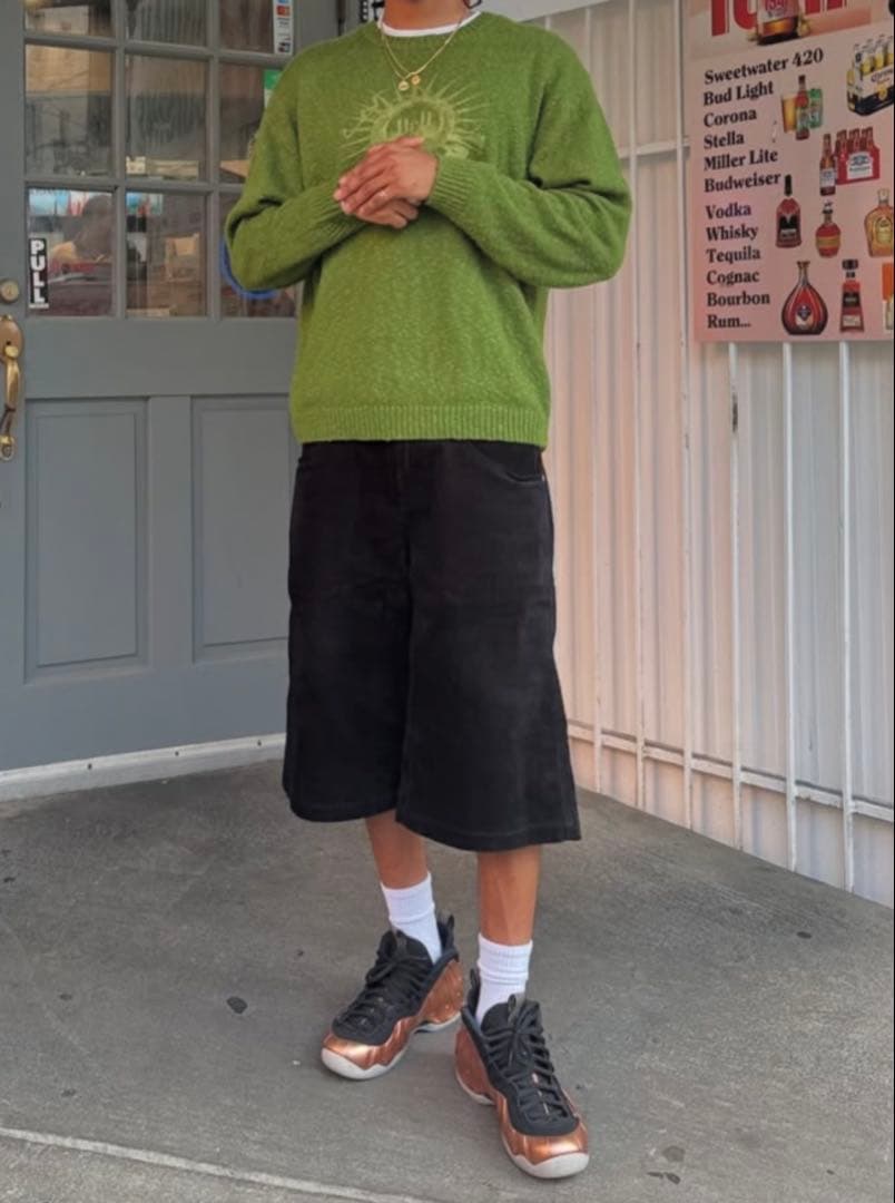 パンツ PUNKANDYO BLACK CORD SHORTS