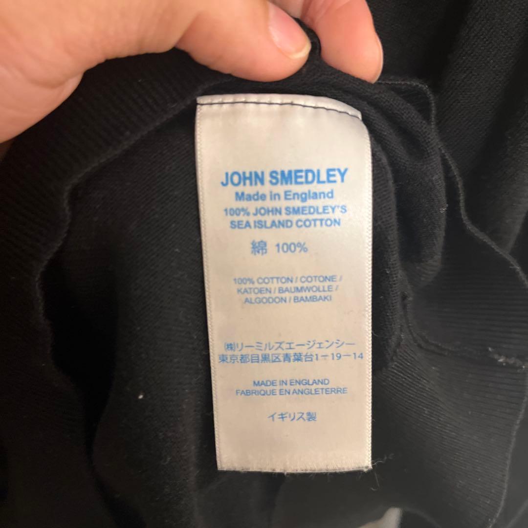 ジョンスメドレー シーアイランドコットン　ポロセーター　ブラック　S