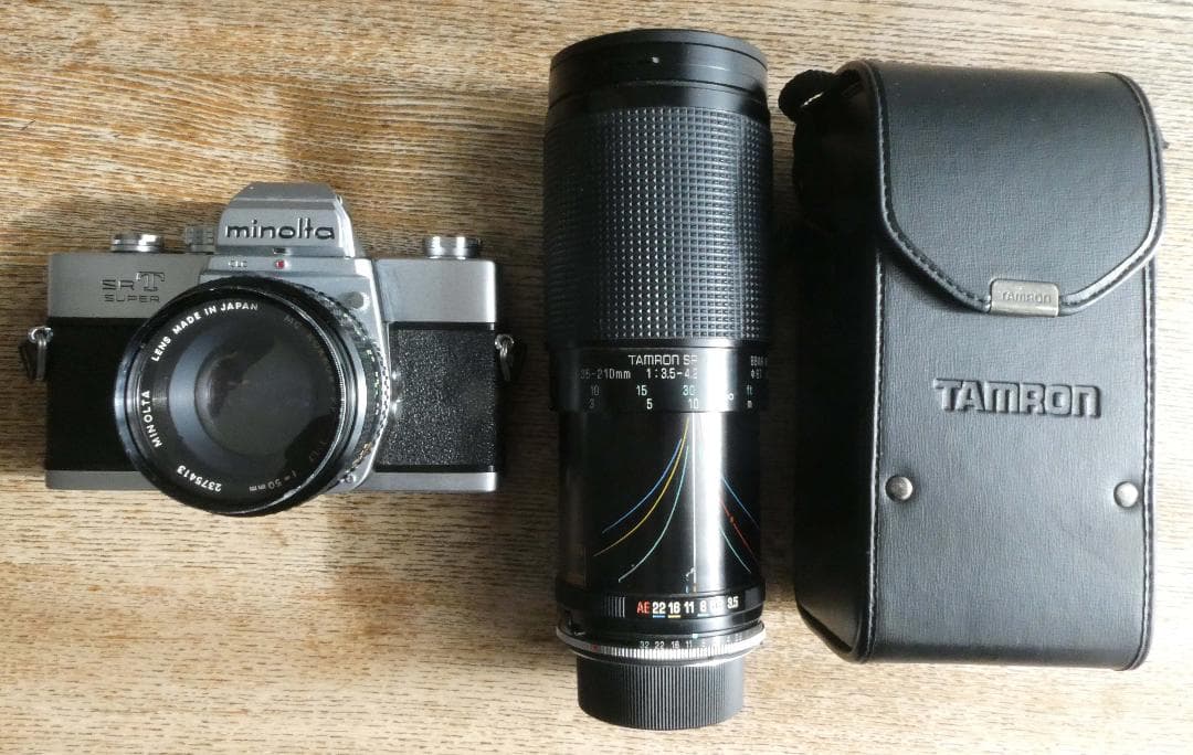 ミノルタカメラ・SRT・SUPER【フイルムカメラ】TAMRON望遠レンズ付