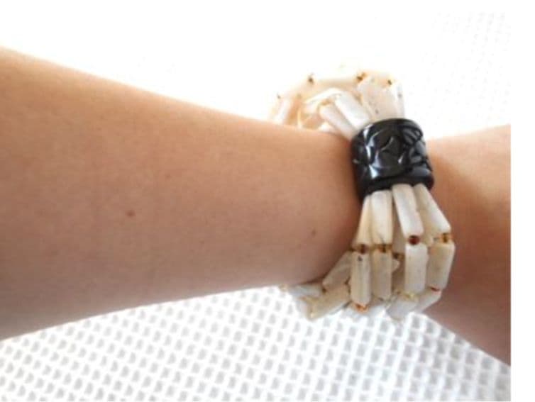 新品未使用　ANGELA CAPUTI 10連 大理石風オリエンタルゴムバングル