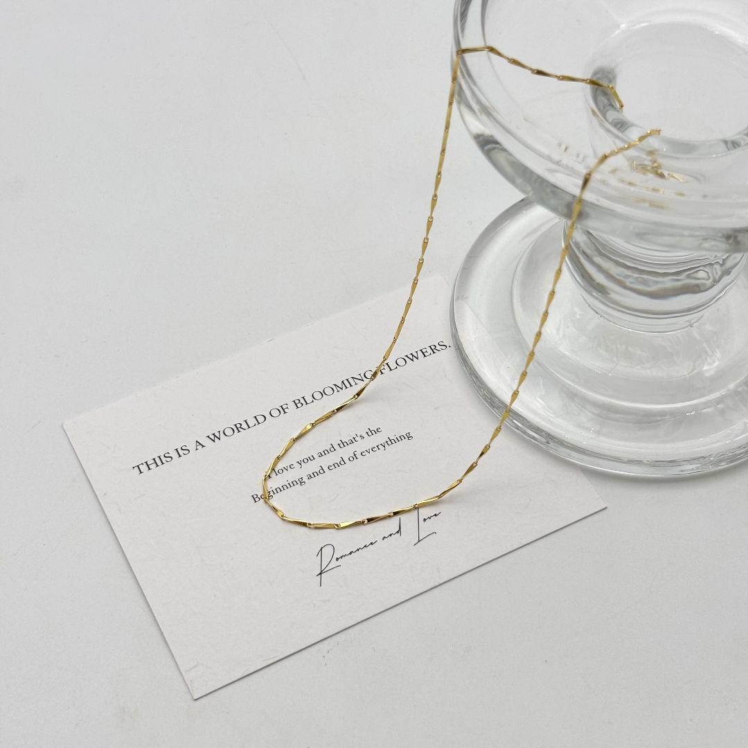 K18金ゴールド 細いチェーンネックレス 1.94g