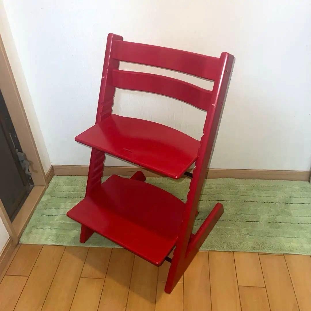 【良品】ストッケ トリップトラップ ハイチェア　レッド　S/N シリアル6